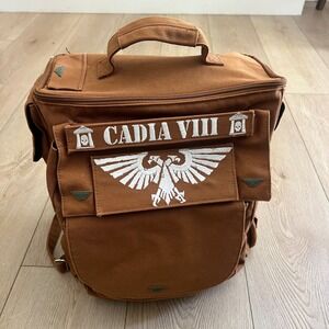 Warhammer 40k Cadia VIII Imperial Guard Canvas Backpack Brown Tactical Rucksack.